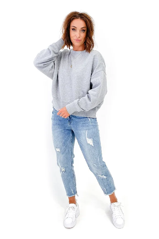 AS Colour Oversized Crew Grey Marle