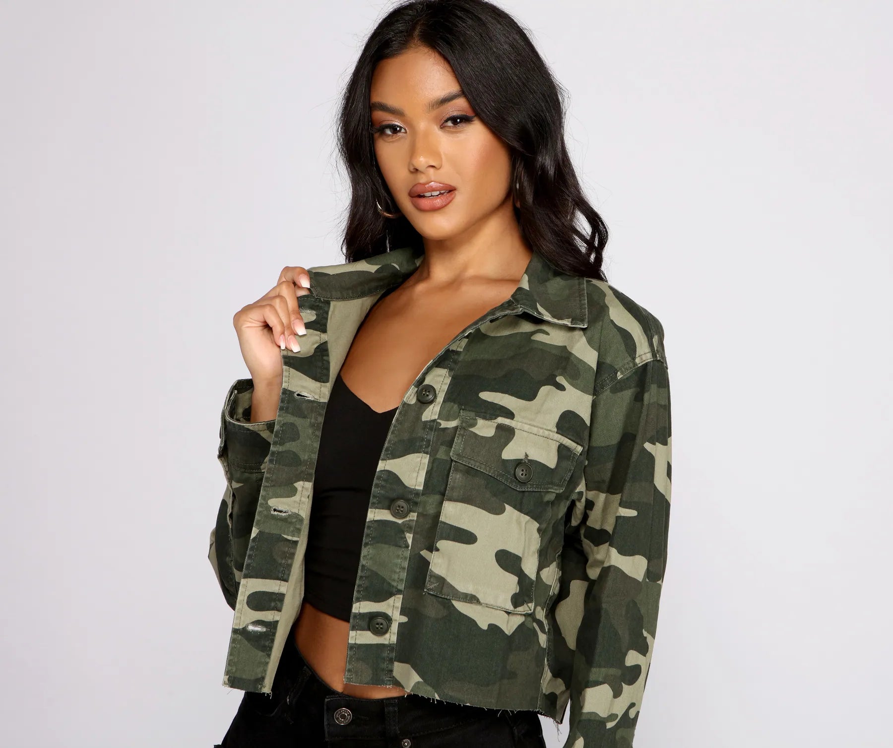 Confident In Camo Cropped Jacket