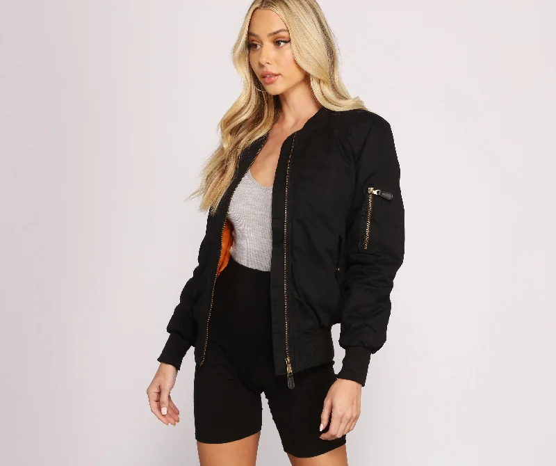 Edgy Chic Bomber Jacket