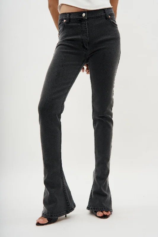 Low Rise Grey Denim Pants