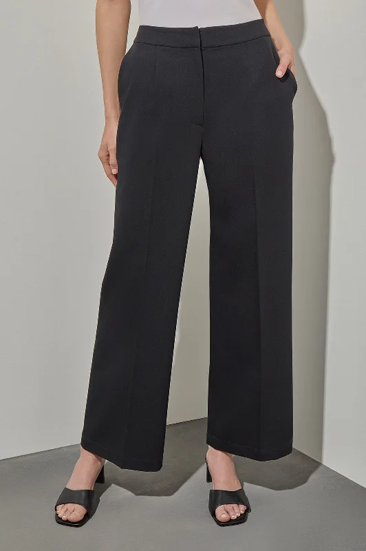 Plus Size Wide Leg Pant - Zipper Closure Woven