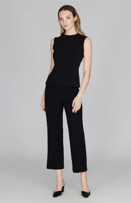 Double Face Straight Leg Pant w/ Back Zip