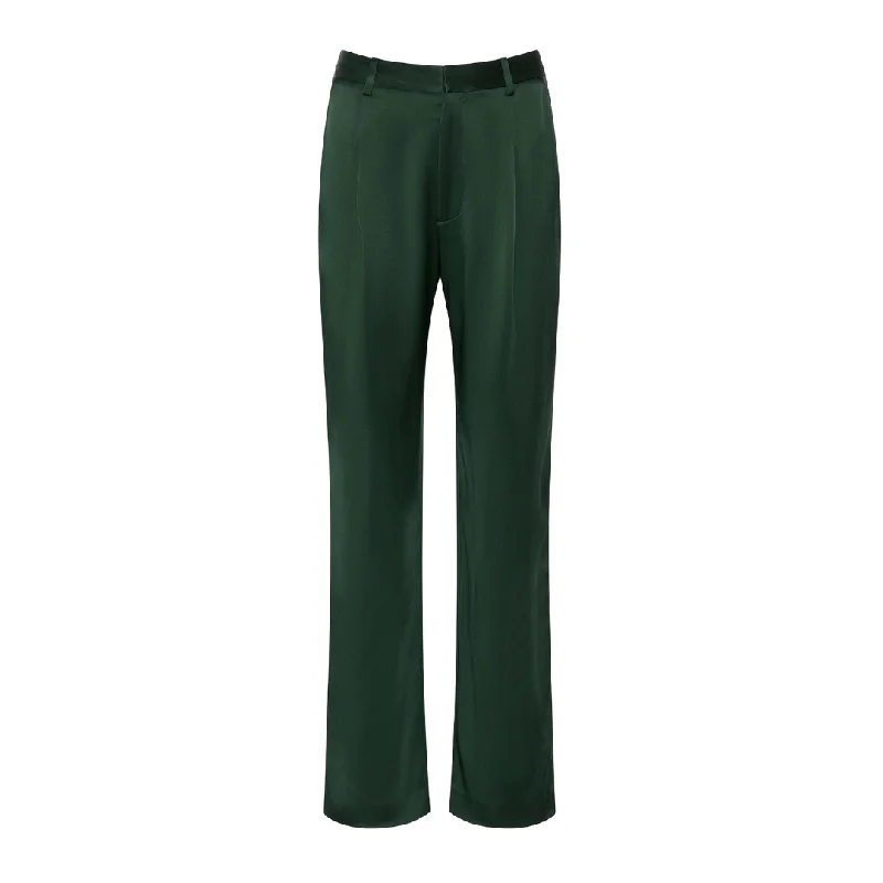 Satin Tapered Pleat Pant