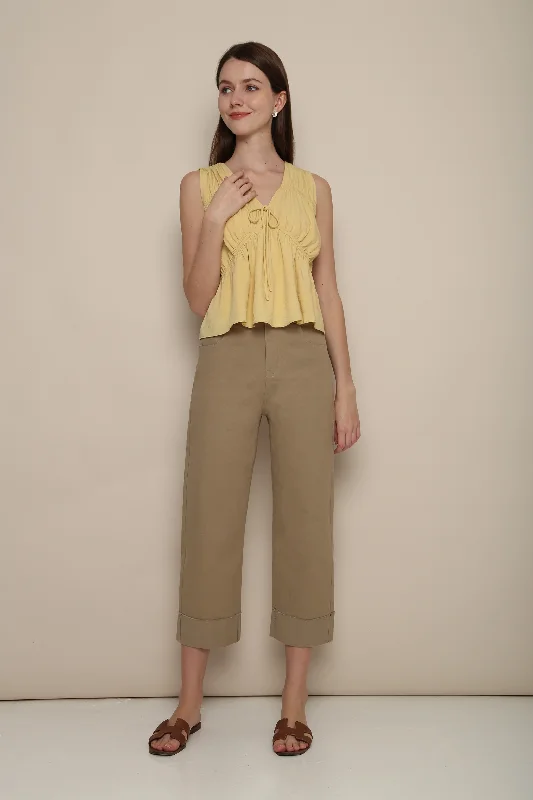 Sulla Cuffed Smart Pants Khaki