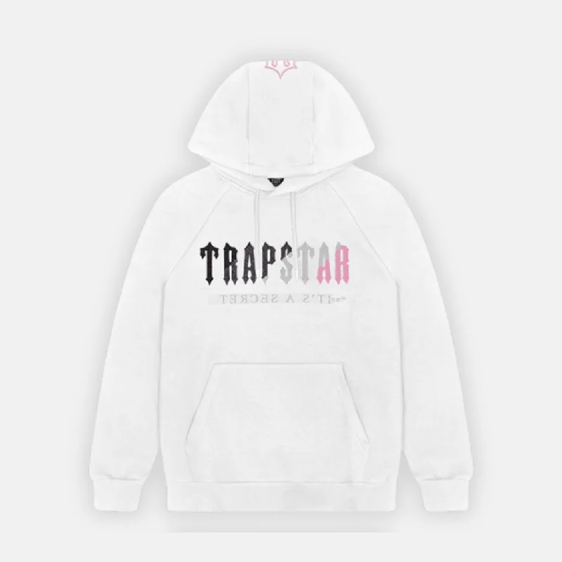 Trapstar Chenille Decoded Hoodie - White/Pink