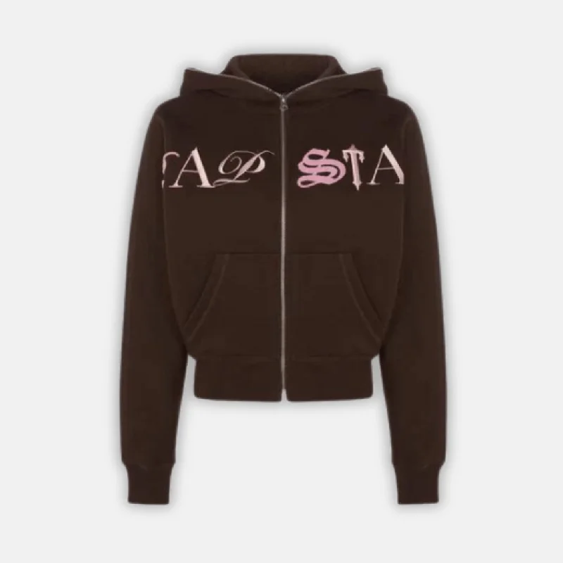 Trapstar Women's Script Hoodie - Brown/Pink