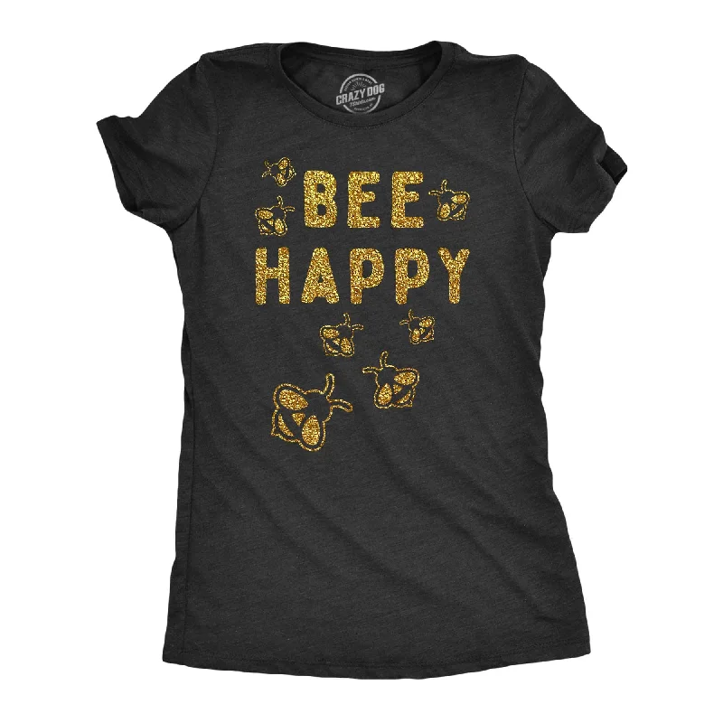 Bee Happy Glitter Women's T Shirt