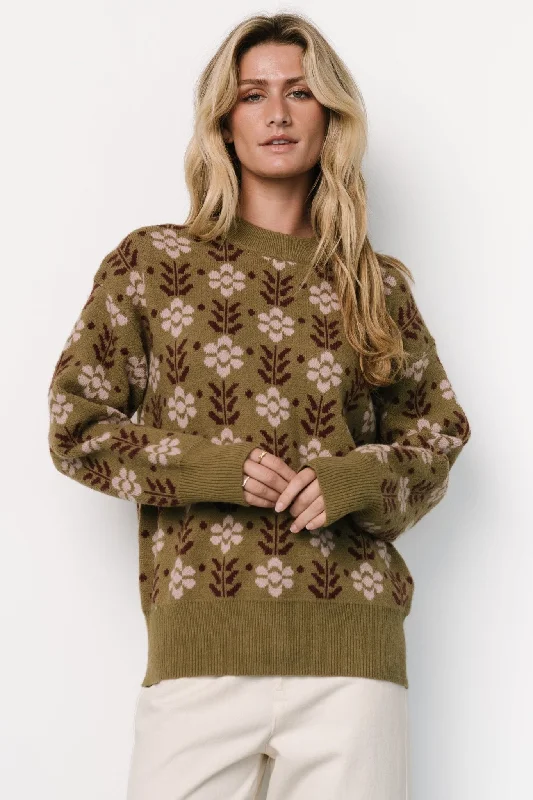 Norris Sweater | Olive Multi Floral