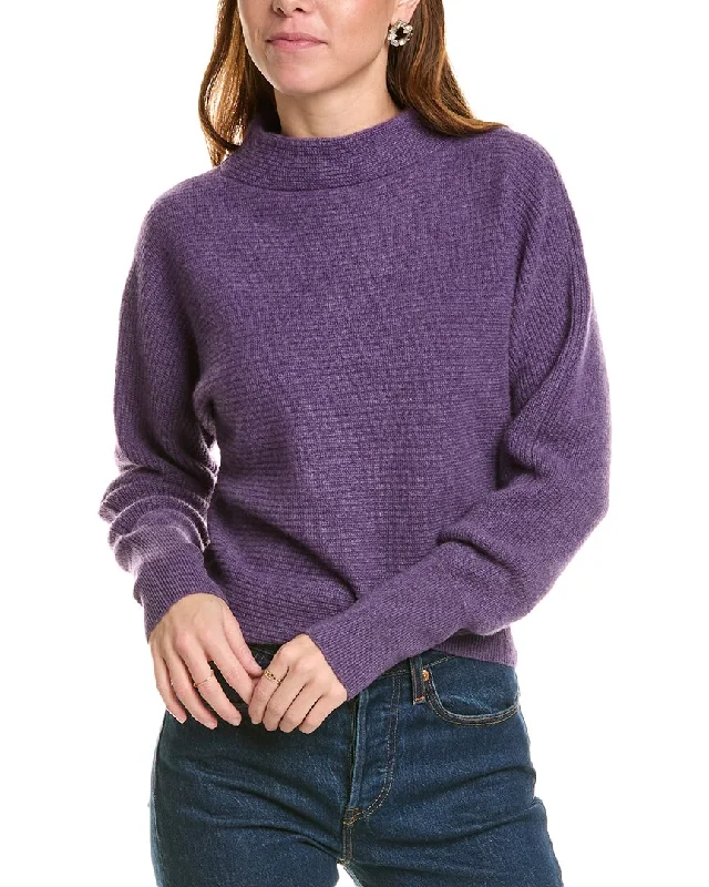 sofiacashmere Dolman Funnel Neck Cashmere Sweater