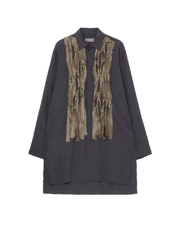 【PIECE UNIQUE/AOYAMA】R/S PEARL NAVY BLOUSE WITH RANDOM STITCH