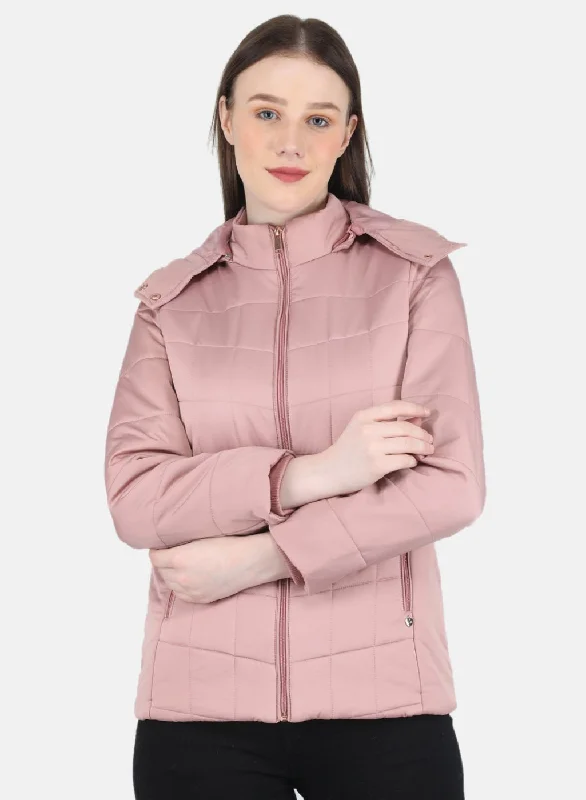 Women Pink Solid Jacket