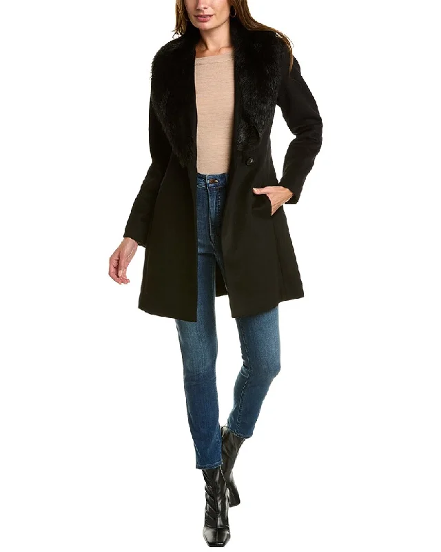 sofiacashmere Toscana Shawl Collar Wool-Blend Coat