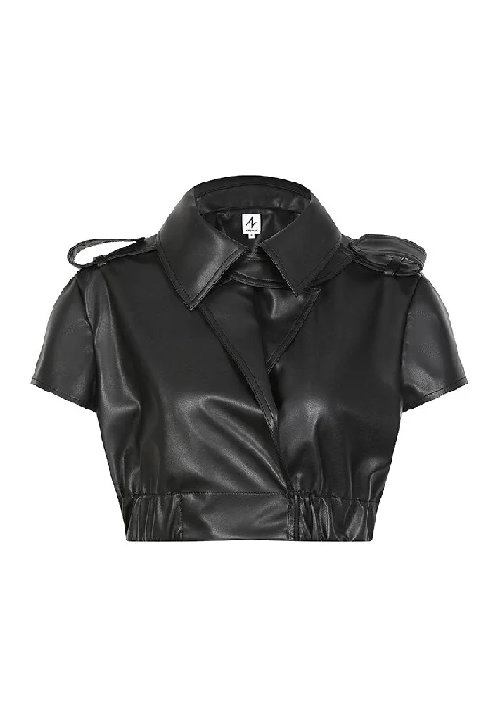 Vegan Leather Cropped Trench