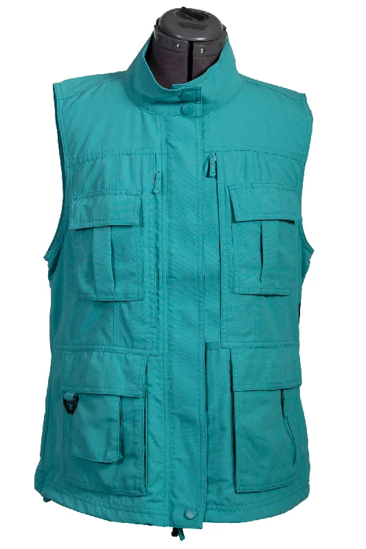 Scully Womens Teal Nylon Petite Pocket Vest