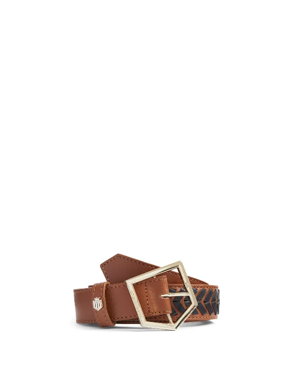 Tetbury Belt - Tan & Navy