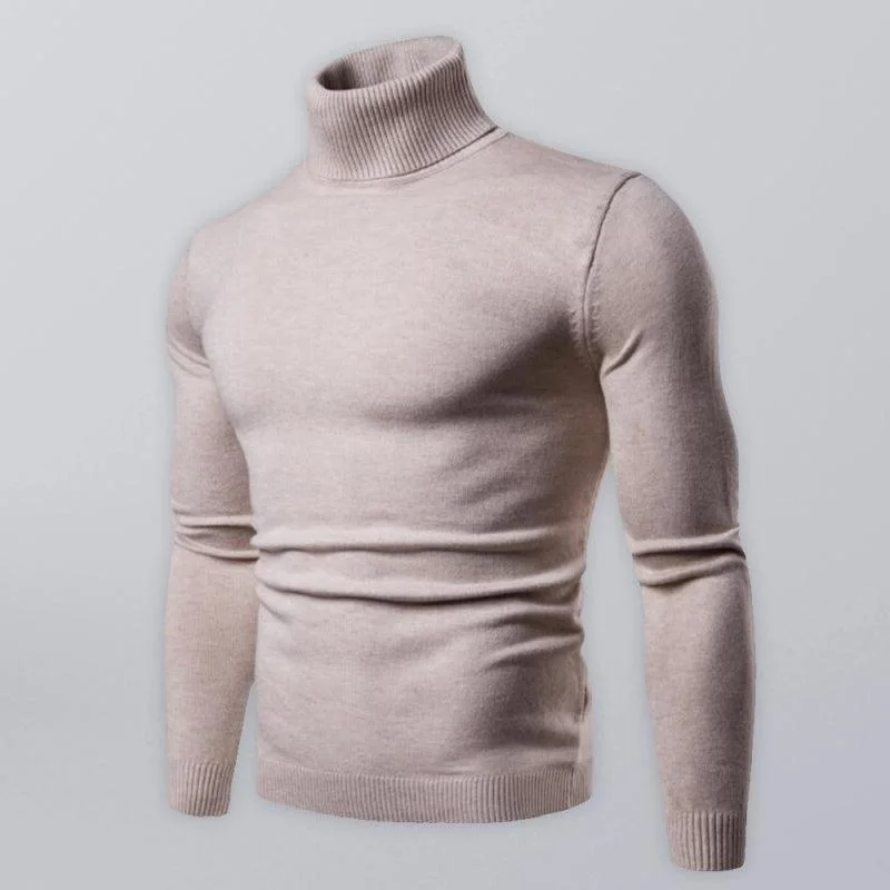 Wool Thick Knitted Turtleneck Men Sweater