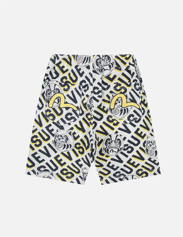 Allover Logo and Daruma Buddies Shorts