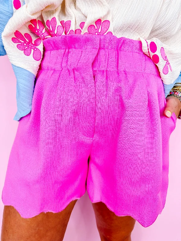 SARA MAE SCALLOP SHORTS - PINK